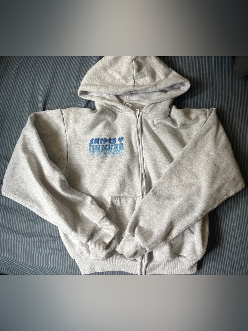 Skims Denver Gray Zip Up Hoodie